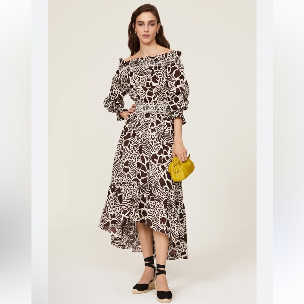 Adam Lippes Brown and White Women's Dress